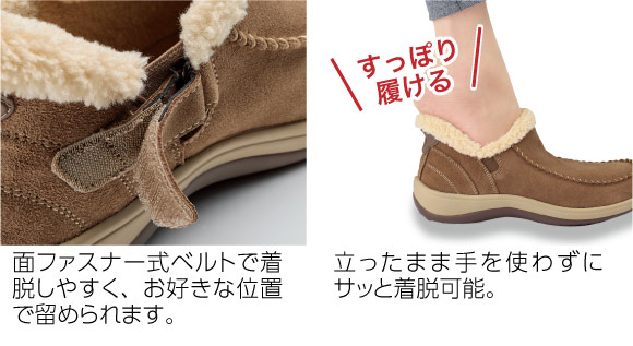 脱ぎ履きがラクな構造説明